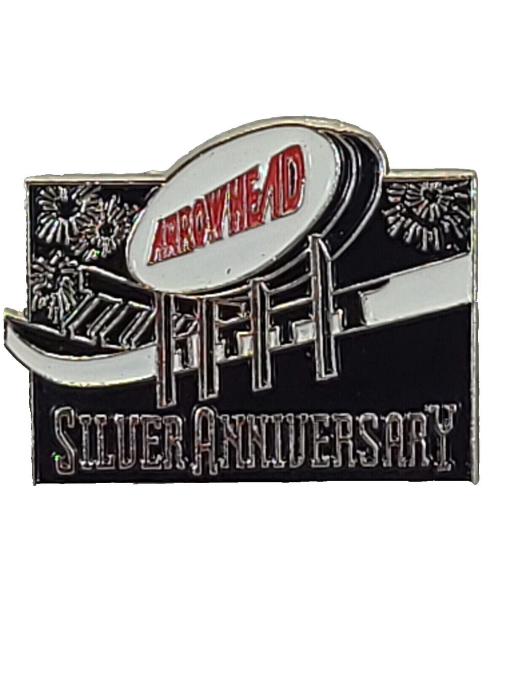 Vintage Arrowhead Stadium 1997 Silver Anniversary Lapel Hat Pin KC Chiefs